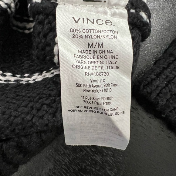 Vince Crewneck Navy and White Stripe Sweater Size Medium - Picture 6 of 6